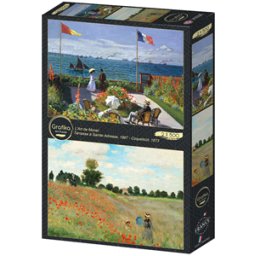 L'Art de Monet - Terrasse à Sainte-Adresse & Coquelicot Puzzel (2x 500 stukjes)