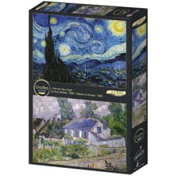 L'Art de Van Gogh - La Nuit étoilée & Maison à Auvers Puzzel (2x 500 stukjes)