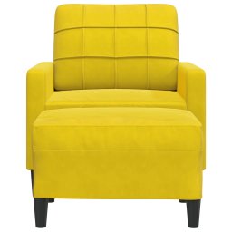 vidaXL Fauteuil met voetenbank 60 cm fluweel geel