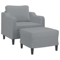 vidaXL Fauteuil met voetenbank 60 cm stof lichtgrijs