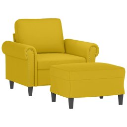 vidaXL Fauteuil met voetenbank 60 cm fluweel geel