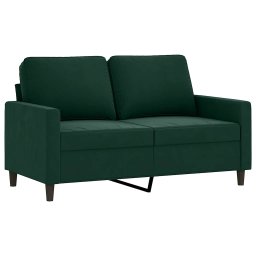 vidaXL 3-delige Loungeset met kussens fluweel donkergroen