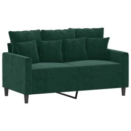 vidaXL 3-delige Loungeset met kussens fluweel donkergroen