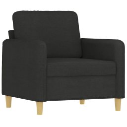 vidaXL 4-delige loungeset met kussens stof zwart