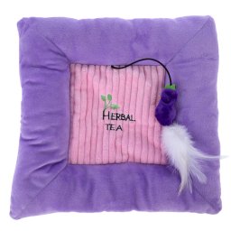 TIAKI knuffelkussen aubergine met kattenkruid