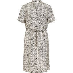 Object - Maat 42 - OBJSELINE S/S SHIRT DRESS NOOS Dames Jurk Sandshell Black Dots