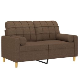 vidaXL Tweezitsbank met sierkussens 120 cm stof bruin