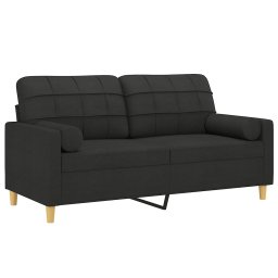 vidaXL Tweezitsbank met sierkussens 140 cm stof zwart