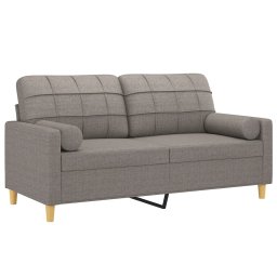 vidaXL Tweezitsbank met sierkussens 140 cm stof taupe