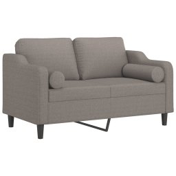 vidaXL Tweezitsbank met sierkussens 120 cm stof taupe