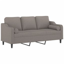 vidaXL Driezitsbank met sierkussens 180 cm stof taupe