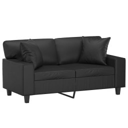 vidaXL Tweezitsbank met sierkussens 120 cm kunstleer zwart