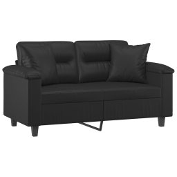 vidaXL Tweezitsbank met sierkussens 120 cm kunstleer zwart