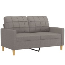 vidaXL 2-delige Loungeset met kussens stof taupe