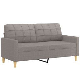 vidaXL 2-delige Loungeset met kussens stof taupe