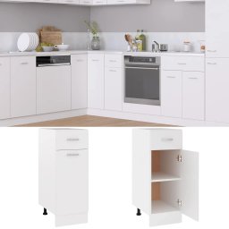 vidaXL Onderkast met lade Lyon 30x46x81,5 cm bewerkt hout wit