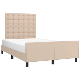 vidaXL Bedframe met hoofdbord kunstleer cappuccinokleurig 120x200 cm