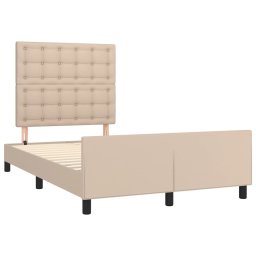 vidaXL Bedframe zonder matras 120x190 cm kunstleer cappuccinokleurig