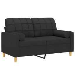vidaXL Tweezitsbank met sierkussens 120 cm stof zwart