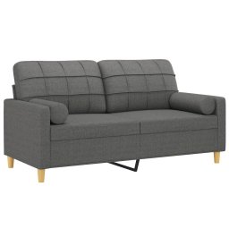 vidaXL Tweezitsbank met sierkussens 140 cm stof donkergrijs