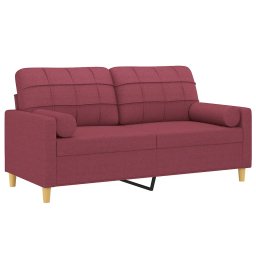 vidaXL Tweezitsbank met sierkussens 140 cm stof wijnrood