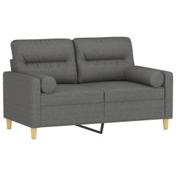 vidaXL Tweezitsbank met sierkussens 120 cm stof donkergrijs