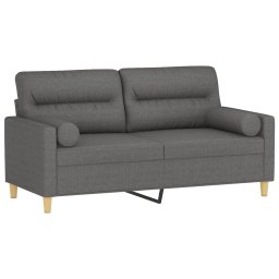 vidaXL Tweezitsbank met sierkussens 140 cm stof donkergrijs
