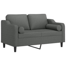 vidaXL Tweezitsbank met sierkussens 120 cm stof donkergrijs