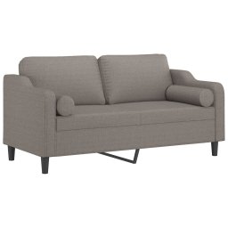 vidaXL Tweezitsbank met sierkussens 140 cm stof taupe