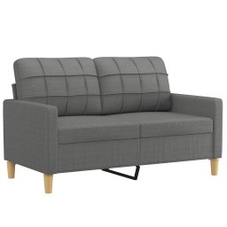 vidaXL 2-delige Loungeset met kussens stof donkergrijs