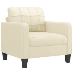vidaXL 3-delige Loungeset met kussens kunstleer crèmekleurig