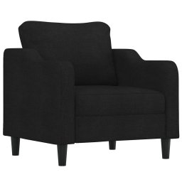vidaXL 3-delige Loungeset met kussens stof zwart