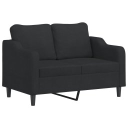 vidaXL 2-delige Loungeset met kussens stof zwart