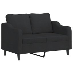 vidaXL 2-delige Loungeset met kussens stof zwart