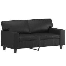 vidaXL 2-delige Loungeset met kussens kunstleer zwart