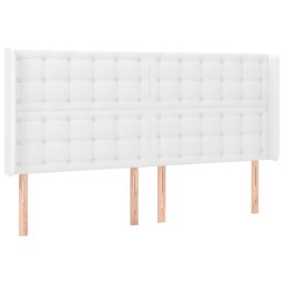 vidaXL Hoofdbord LED 183x16x118/128 cm kunstleer wit