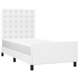 vidaXL Bedframe met hoofdbord kunstleer wit 90x190 cm
