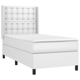 vidaXL Boxspring met matras kunstleer wit 90x190 cm
