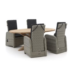 + 15% kassakorting | Intenso Umbria/ROUGH-Y Ellips 200cm dining tuinset 5-delig verstelbaar - Laagste prijsgarantie!