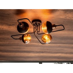 Plafondlamp ANNOROU 4 lampen zwart