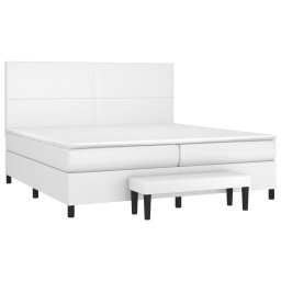 vidaXL Boxspring met matras kunstleer wit 200x200 cm