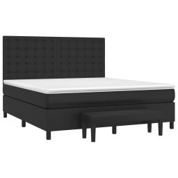 vidaXL Boxspring met matras kunstleer zwart 160x200 cm