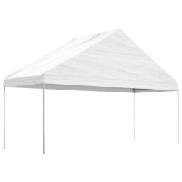 vidaXL Prieel met dak 13,38x5,88x3,75 m polyetheen wit