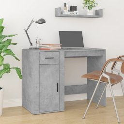 vidaXL Bureau met kast bewerkt hout betongrijs