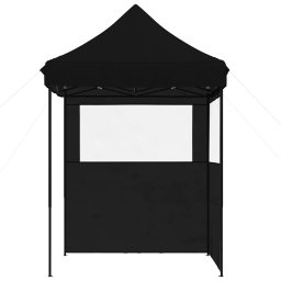 vidaXL Partytent inklapbaar pop-up met 2 zijwanden zwart