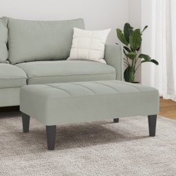 vidaXL Voetenbank 77x55x31 cm fluweel lichtgrijs