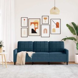 vidaXL Driezitsbank 180 cm fluweel blauw