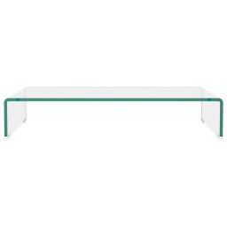 vidaXL Tv-meubel/monitorverhoger transparant 70x30x13 cm glas