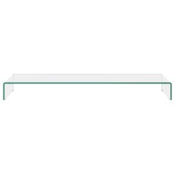 vidaXL TV-meubel/monitorverhoger transparant 120x30x13 cm glas