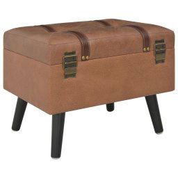 vidaXL Opbergkruk 40 cm kunstleer bruin